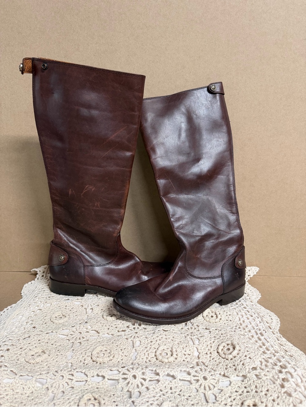 Frye Dark Brown Leather Riding Boots - Womens sz 6